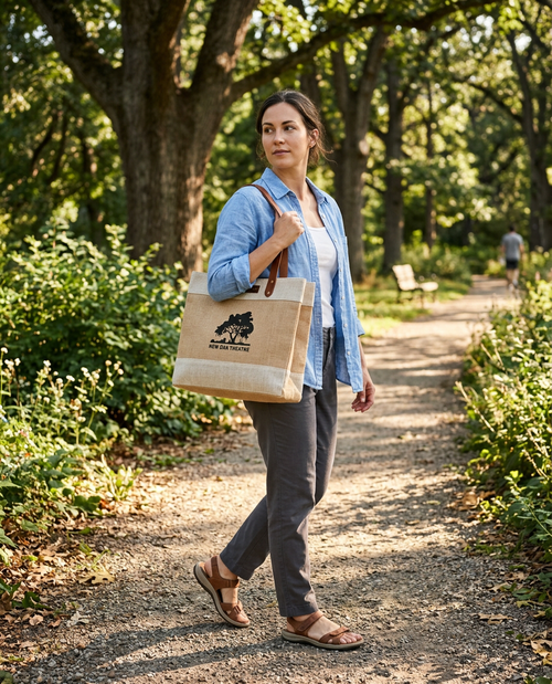 New Oak Theatre Jute Market Bag